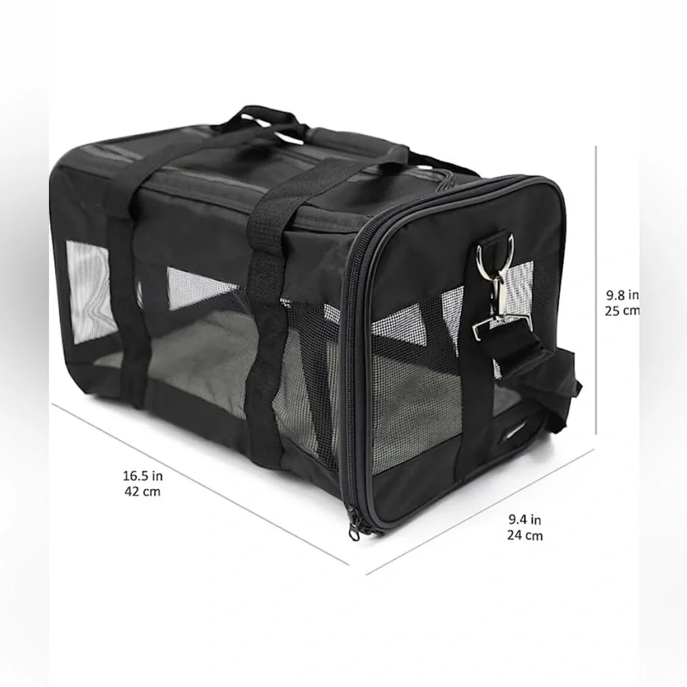 Amazon Basics Soft-Sided Mesh Pet Travel Carrier, Medium, 17 x 10 x 10 Inches